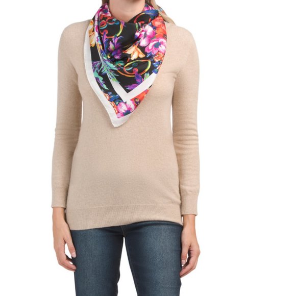 MOSCHINO Print Made In Italy Silk Printed Scarf